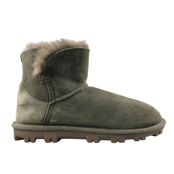 Kirkland Signature Women's Size 6 Green Leather Suede Shearling Wool Lined Boots - Picture 1 of 16